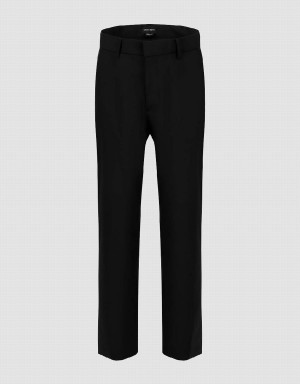 Pantalon Urban Revivo Tailored Flaco Hombre Negros | TJD3771OP
