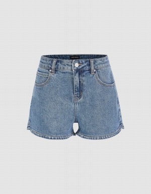 Short Urban Revivo Glamor Denim Mujer Azules | GSU8185RW