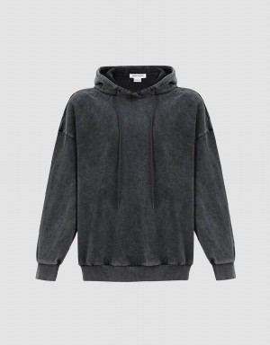 Sudaderas Urban Revivo Directo Encapuchado Hombre Grises Oscuro | HMN6066VI
