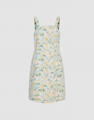 Vestido Urban Revivo Allover Fruit Print Denim Overall Mujer Multicolor | JME6185EO