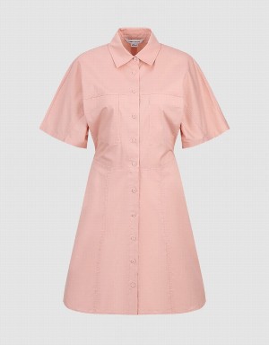Vestido Urban Revivo Button Up Mujer Rosas | DNA10021TI