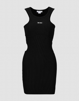 Vestido Urban Revivo Crew Neck De Punto Skater Mujer Negros | VDP3572BH