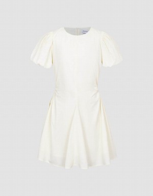 Vestido Urban Revivo Crew Neck Skater Mujer Blancos | MLU9576WU