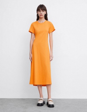 Vestido Urban Revivo Cut Out Back Midi Mujer Naranjas | FJN5778BW