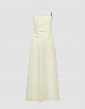 Vestido Urban Revivo Midi A-Line Cami Mujer Amarillos | YND5652BI