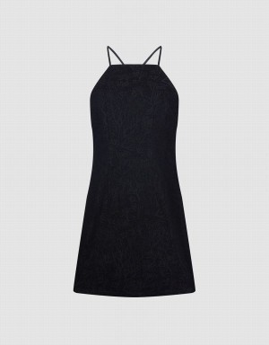 Vestido Urban Revivo Plant Print Cami Denim Mujer Negros | KYR9032FE