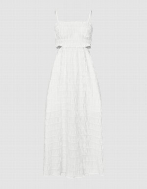 Vestido Urban Revivo Sin Manga Cut-Out A-Line Mujer Blancos | JCE994YG
