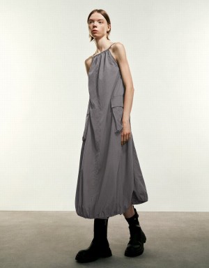 Vestido Urban Revivo Sin Manga Off-Shoulder Directo Mujer Grises Claro | CXC2290NW