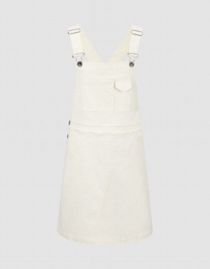 Vestido Urban Revivo Sin Manga Off-Shoulder A-Line Mujer Rosas Blancos | OJW852IJ