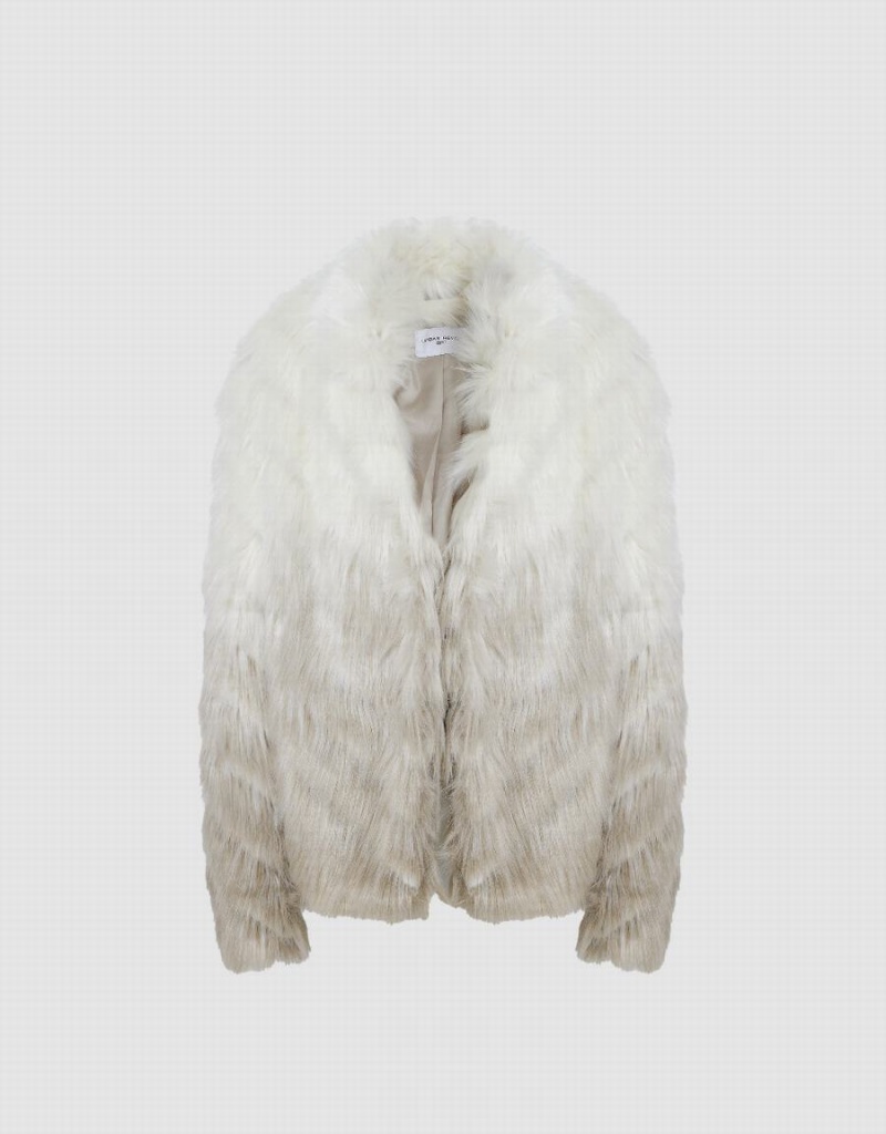 Abrigos Urban Revivo Loose Furry Mujer Kaki Grises | PEL462QW
