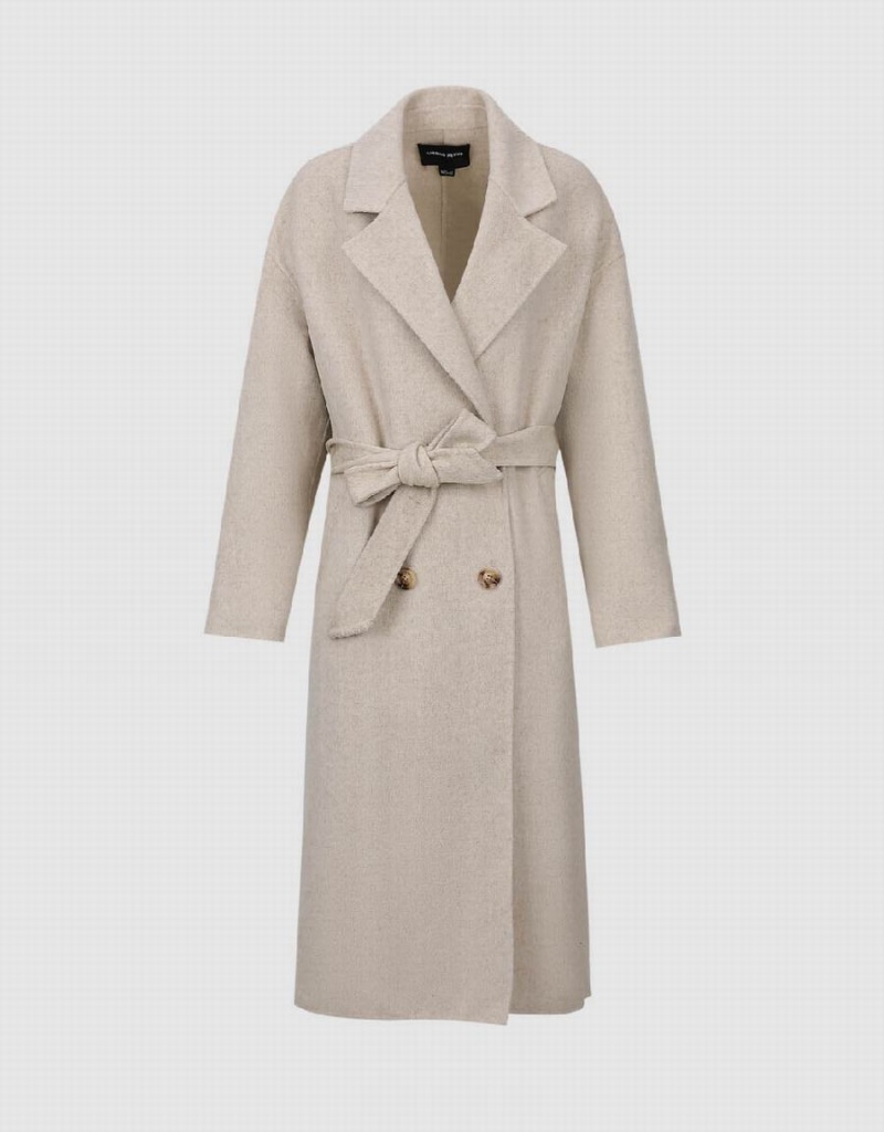 Abrigos Urban Revivo Notch Lapel Directo Longline Mujer Kaki | QBP9145QY
