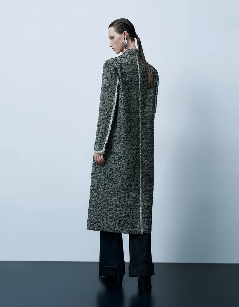 Abrigos Urban Revivo Peak Lapel Directo Mujer Grises | MCW9576GD