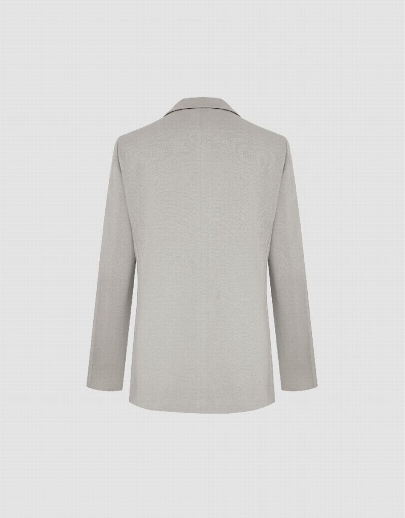 Blazers Urban Revivo Notch Lapel Tailored Hombre Grises Claro | OHZ6944XP