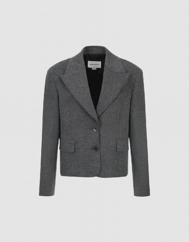 Blazers Urban Revivo Peak Lapel Tailored Collar Mujer Grises | ROK9115KR