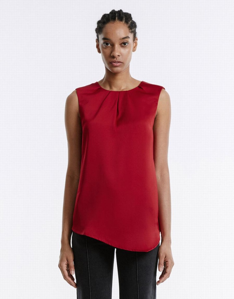 Blusa Urban Revivo Asymmetrical Hem Mujer Rojos | ZGW10040AK