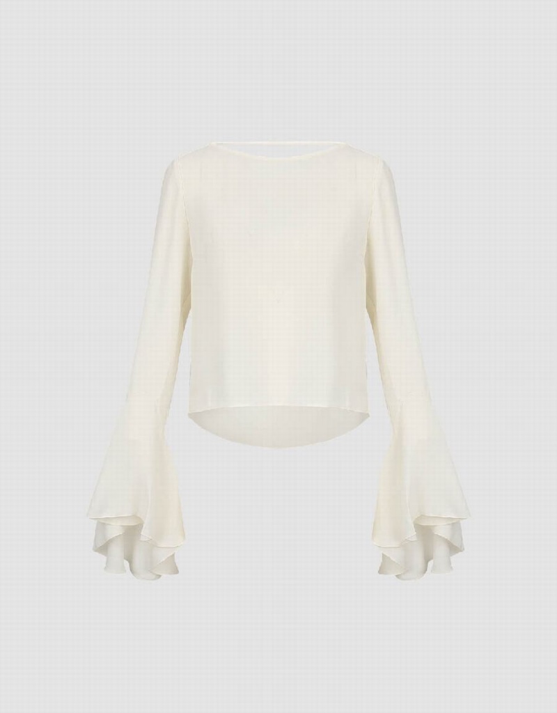 Blusa Urban Revivo Off-Shoulder Overhead Mujer Blancos | JAR4154KK