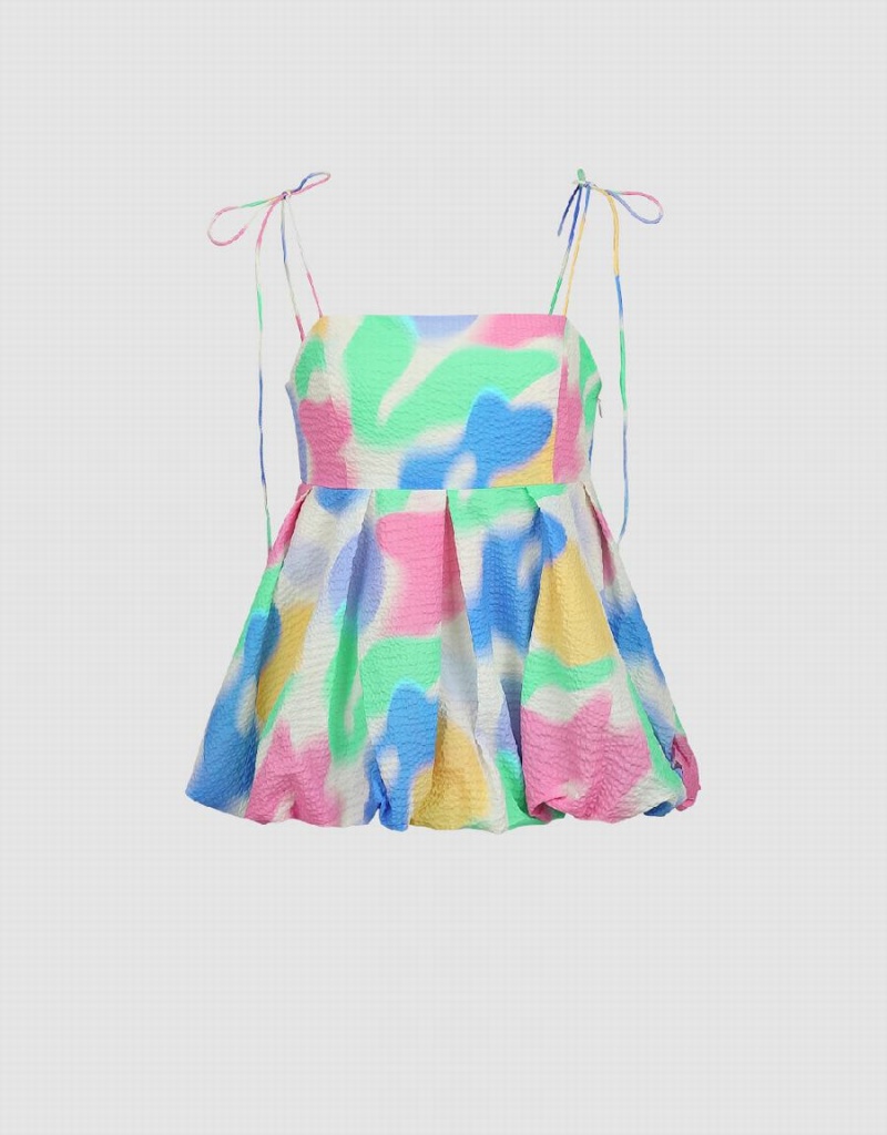 Blusa Urban Revivo Printed Off-Shoulder Cami Mujer Multicolor | MFS9348IM