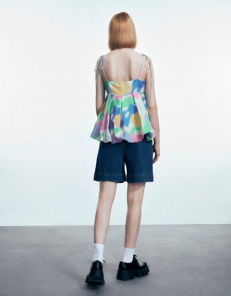 Blusa Urban Revivo Printed Off-Shoulder Cami Mujer Multicolor | MFS9348IM