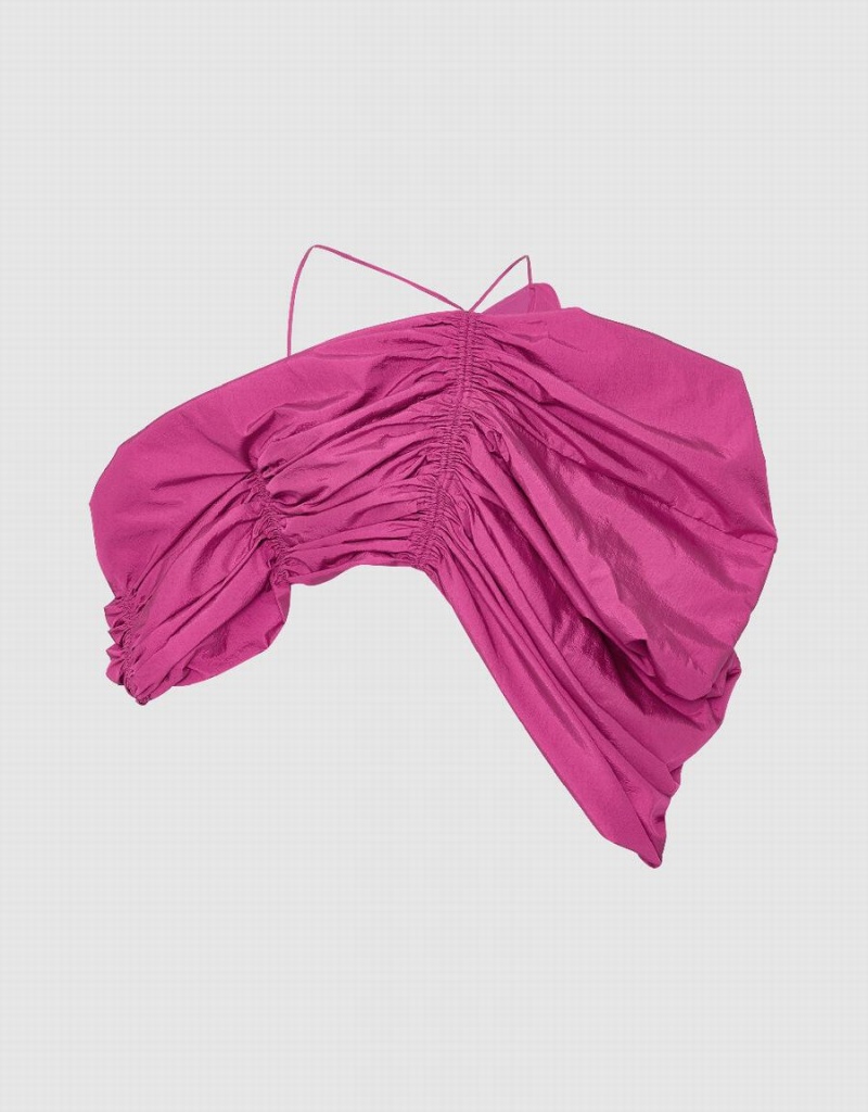 Blusa Urban Revivo Sin Manga Off-Shoulder Mujer Rosas Rojos | FGD7949JQ