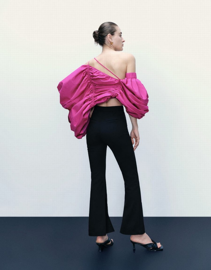 Blusa Urban Revivo Sin Manga Off-Shoulder Mujer Rosas Rojos | FGD7949JQ