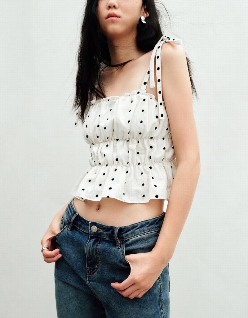 Blusa Urban Revivo Square-Cut Collar Cami Top Mujer Blancos | PDI6021UB