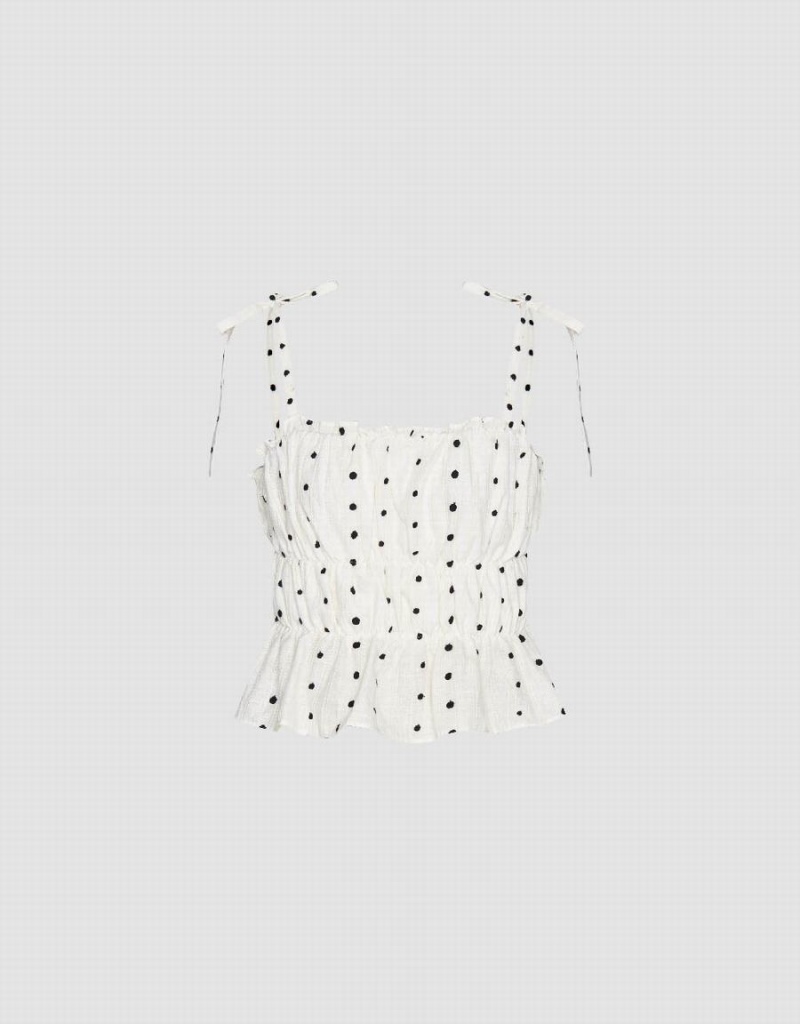 Blusa Urban Revivo Square-Cut Collar Cami Top Mujer Blancos | PDI6021UB