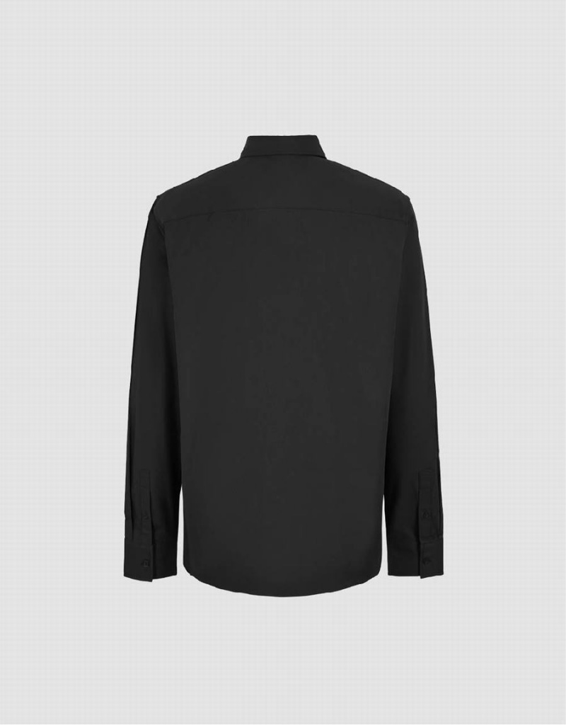 Camisas Urban Revivo Button Up Directo Hombre Negros | GNU9717SQ
