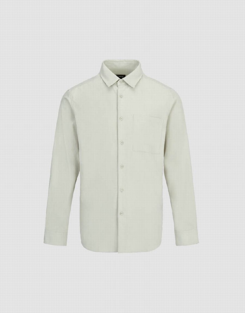 Camisas Urban Revivo Button Up Hombre Kaki | XVU5457WA