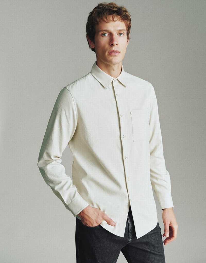 Camisas Urban Revivo Button Up Hombre Kaki | XVU5457WA