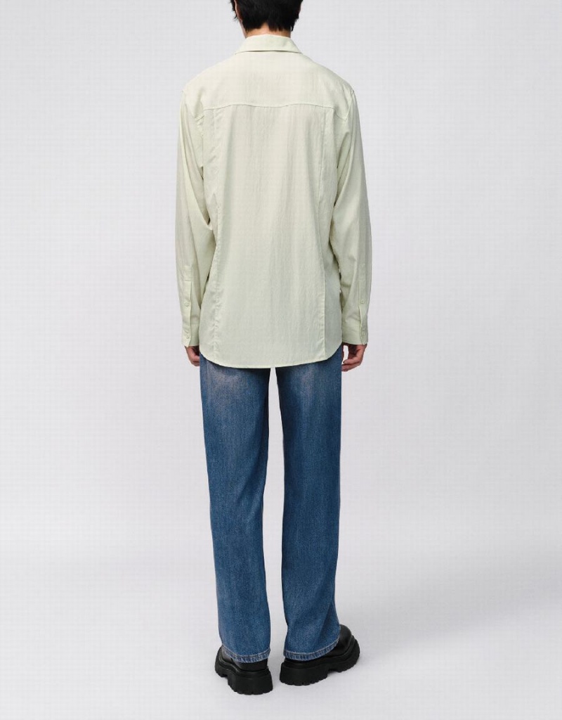 Camisas Urban Revivo Button Up Loose Hombre Verdes | JVM5182HM