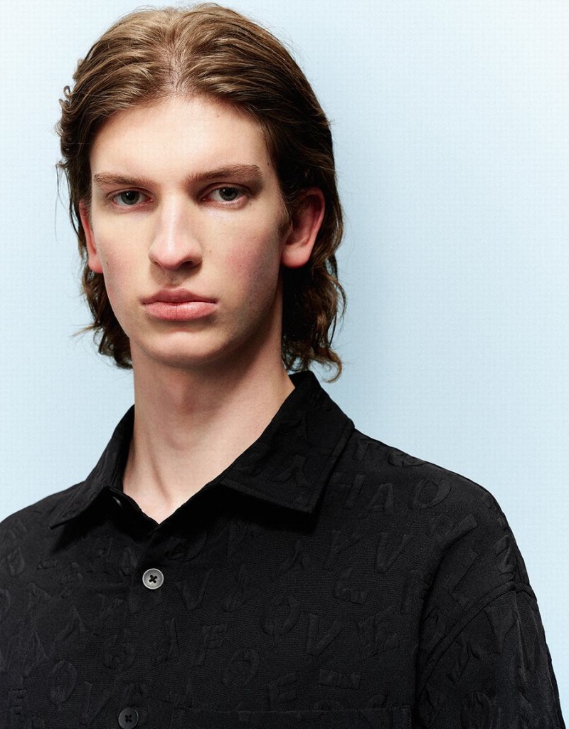 Camisas Urban Revivo Button Up Textured Loose Hombre Negros | ICP4860WG