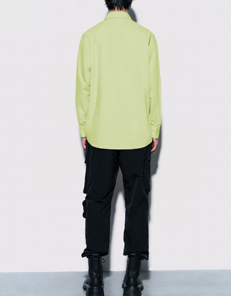 Camisas Urban Revivo Cartoon Printed Oversized Hombre Verdes | DNC1544JF
