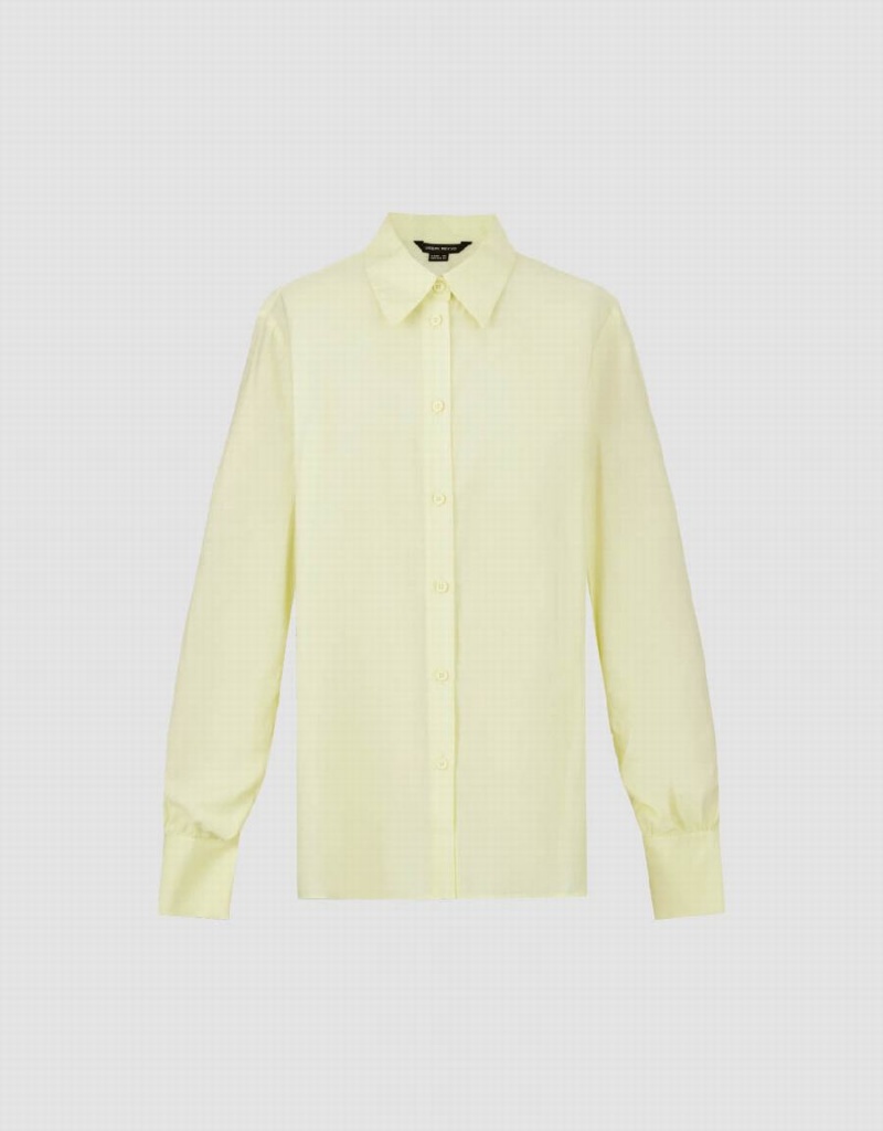Camisas Urban Revivo Directo Lapel Mujer Amarillos | CUV525MN