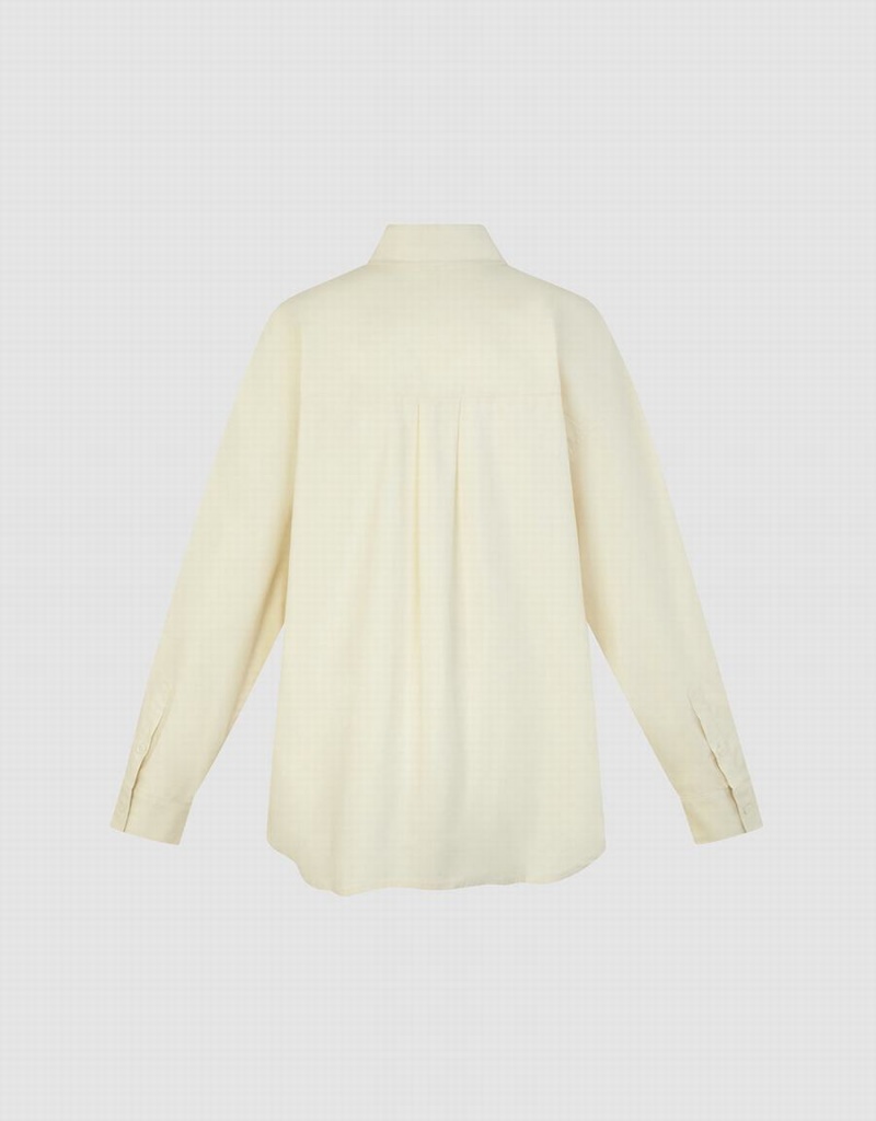 Camisas Urban Revivo Loose Long Sleeve Mujer Amarillos | VJX6664TL