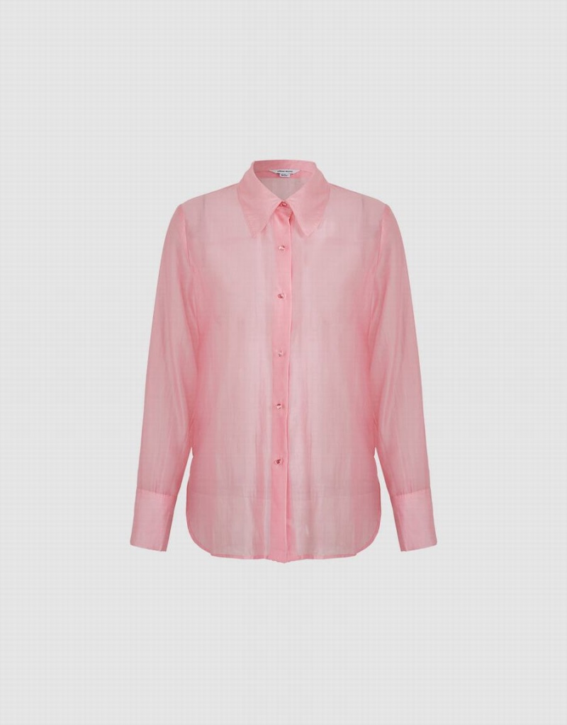 Camisas Urban Revivo Patch Pocket Mujer Rosas | QSB7385MJ