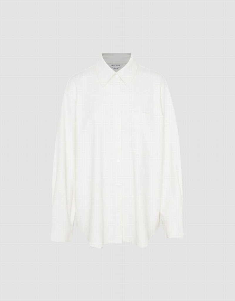 Camisas Urban Revivo Press Buttoned Oversized Mujer Blancos | QCB313MM