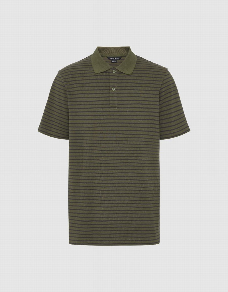 Camiseta Urban Revivo A Rayas Hombre Verdes | CFZ9869KL