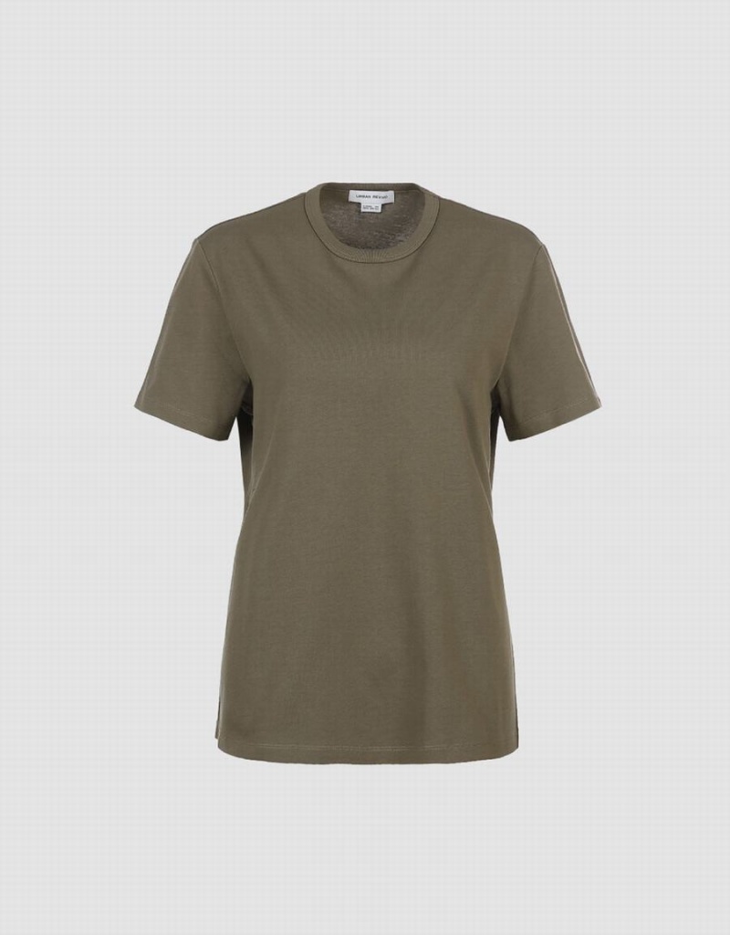Camiseta Urban Revivo Basic Regular Mujer Verdes | YYV4731PF