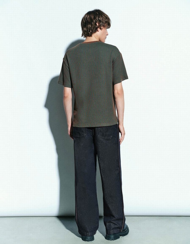 Camiseta Urban Revivo Crew Neck De Punto Hombre Verdes | DNH9665DQ