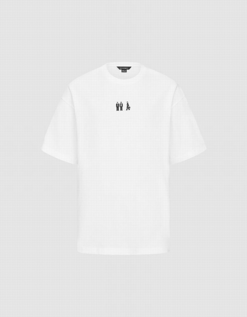 Camiseta Urban Revivo Crew Neck Directo Hombre Blancos | KJY8670OX