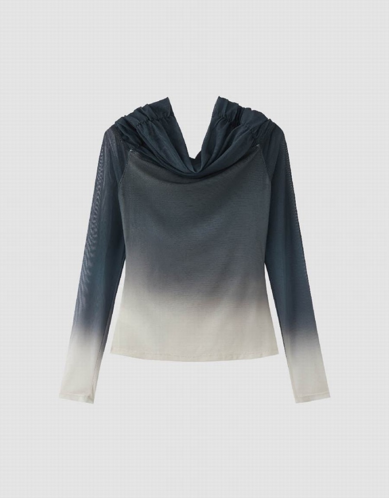 Camiseta Urban Revivo Off-Shoulder Flaco Mujer Grises | DKM9414VV