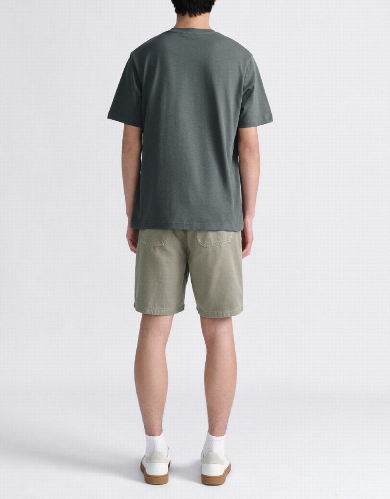 Camiseta Urban Revivo Standard Sleeve Crew Neck Hombre Grises | OKJ9297IB