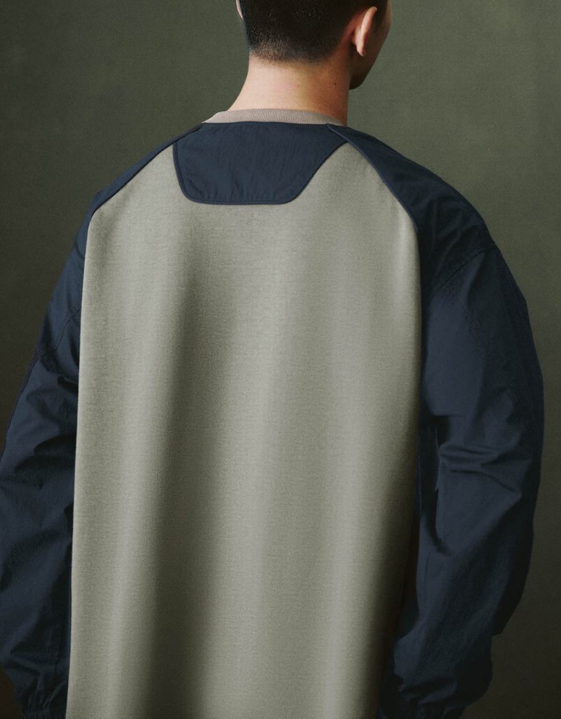 Camiseta Urban Revivo Two Toned Crew Neck De Punto Hombre Verdes | HKS1545VZ
