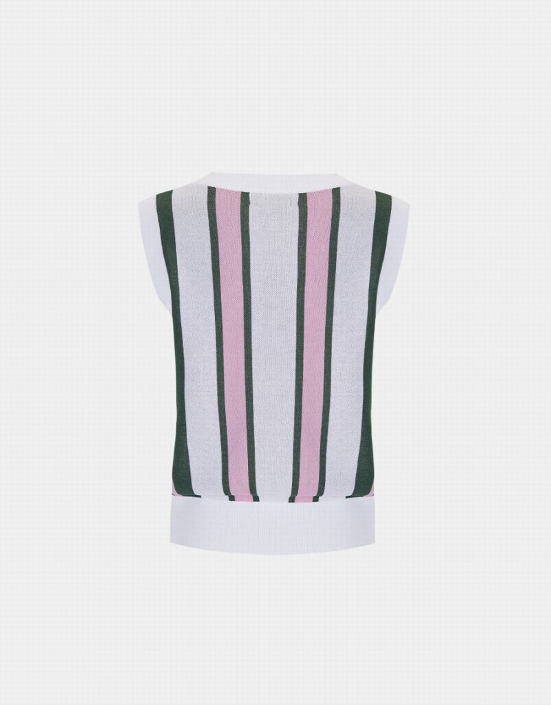 Camiseta sin Manga Urban Revivo A Rayas De Punto Mujer Verdes | VTK6897QC