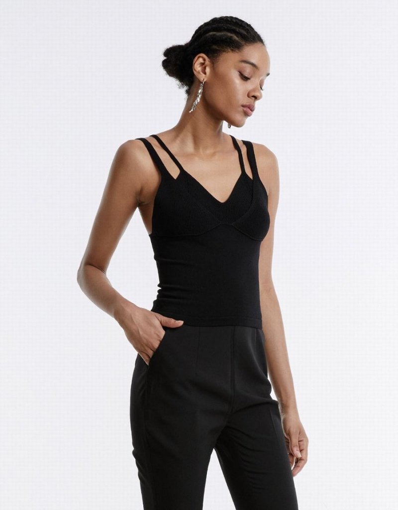 Camiseta sin Manga Urban Revivo Combination Camisole Mujer Negros | RIO7223DF