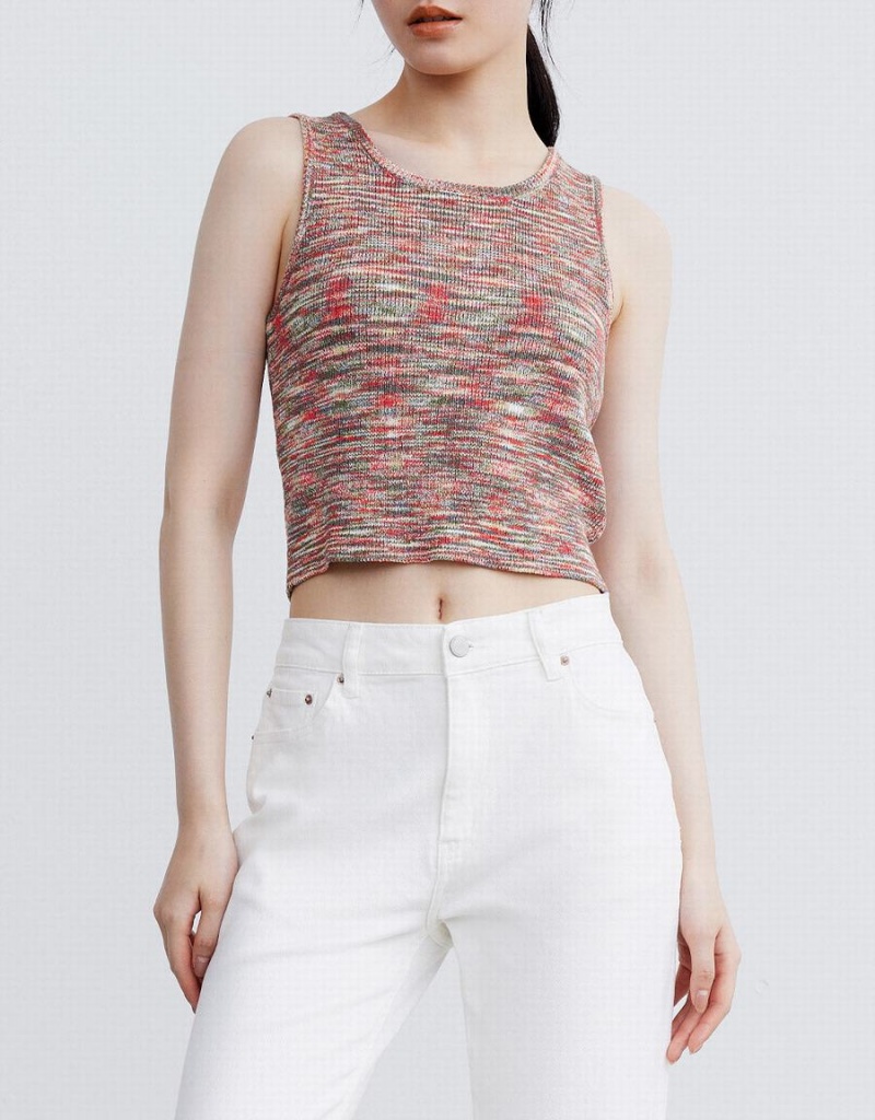 Camiseta sin Manga Urban Revivo Flecked De Punto Mujer Rojos | GRN492ZB