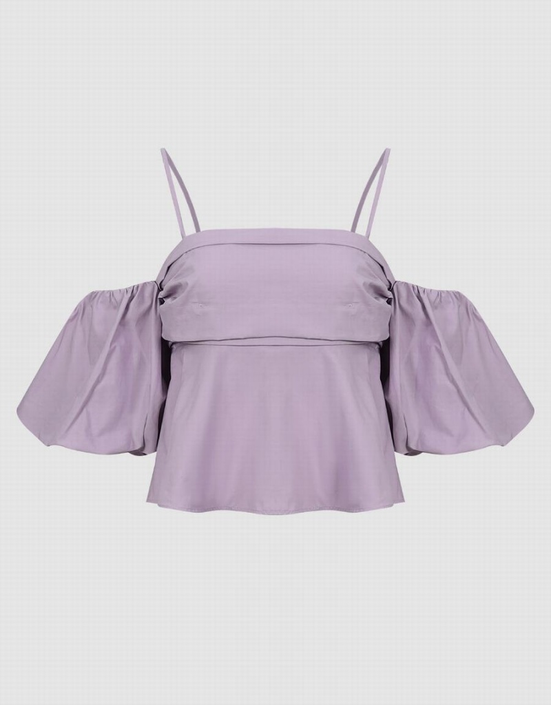 Camiseta sin Manga Urban Revivo Off-Shoulder Cami Mujer Morados | EVD4480XF