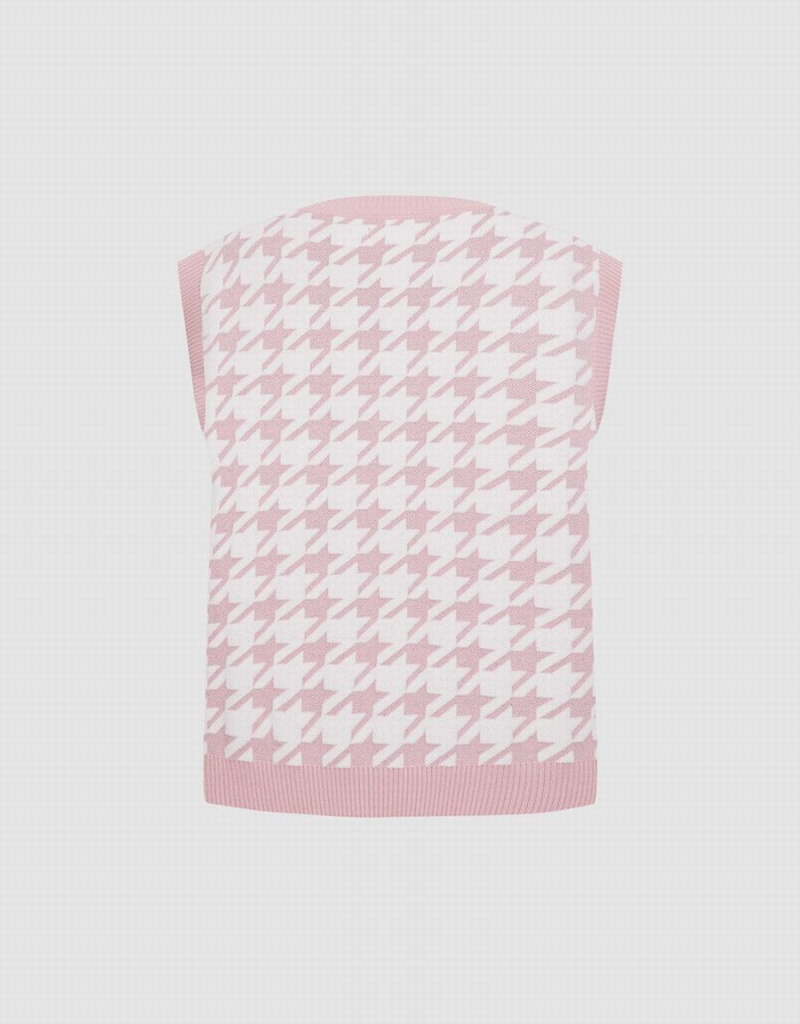 Camiseta sin Manga Urban Revivo The Secret Life Of Pets Houndstooth Mujer Rosas | KBN1090SV