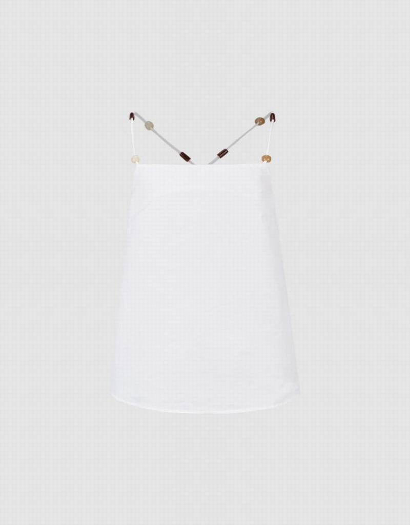 Camiseta sin Manga Urban Revivo Thin Cami Mujer Blancos | SLE3513ZM