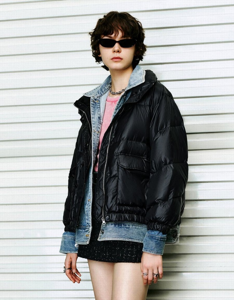 Chamarra Puffer Urban Revivo 2 In 1 Directo Mujer Negros | QXJ6495HY